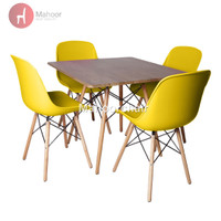 میز و صندلی ناهارخوری چهار نفره؛ مدل مایا فایبرگلاس پایه ایفلی
