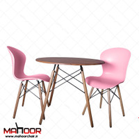 میز و صندلی ناهارخوری دو نفره؛ مدل ماهور فایبرگلاس پایه ایفلی