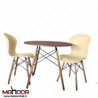 میز و صندلی ناهارخوری دو نفره؛ مدل ماهور فایبرگلاس پایه ایفلی
