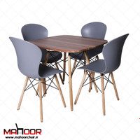 میز و صندلی ناهارخوری چهار نفره؛ مدل ماهور فایبرگلاس پایه ایفلی میز 85 خارجی