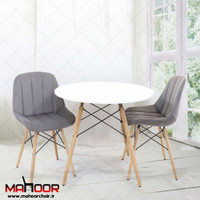میز و صندلی ناهارخوری دو نفره؛ مدل مایا لمسه ای پایه ایفلی