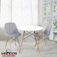 میز و صندلی ناهارخوری دو نفره؛ مدل مایا لمسه ای پایه ایفلی