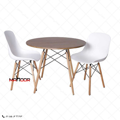 میز و صندلی ناهارخوری دو نفره؛ مدل مایا فایبرگلاس پایه ایفلی