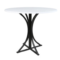 میز ناهارخوری مدل گلدانی پایه فلزی سایز ۸۵ سانتی‌متر گرد - ایرانی