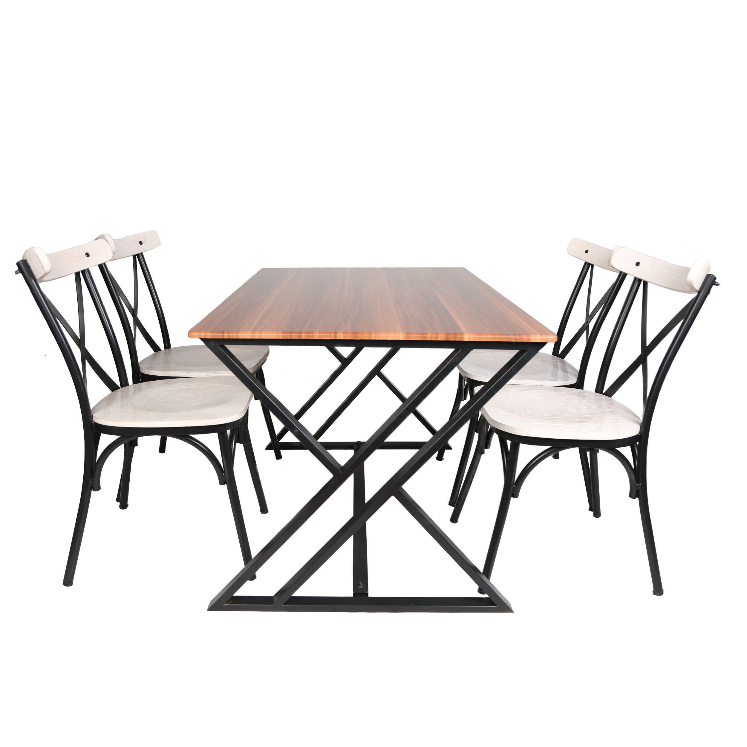 میز و صندلی ناهارخوری چهار نفره مدل تونت لهستانی پایه فلزی XWA