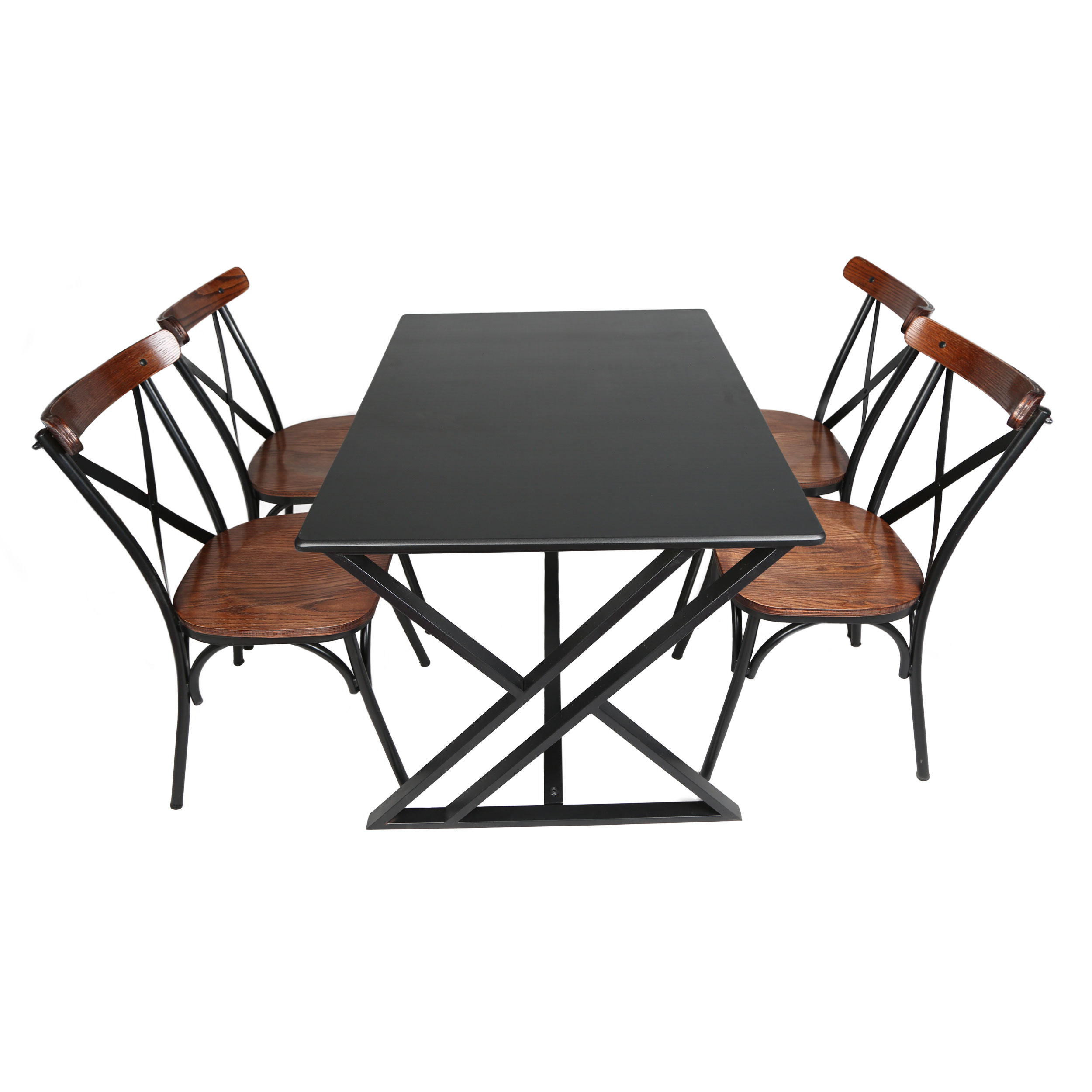میز و صندلی ناهارخوری چهار نفره مدل تونت لهستانی پایه فلزی XM