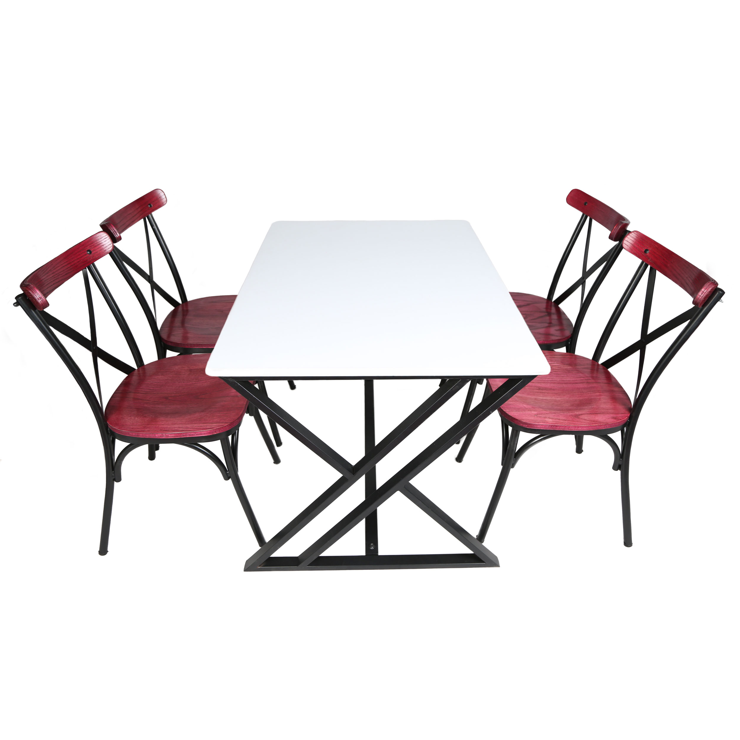 میز و صندلی ناهارخوری چهار نفره مدل تونت لهستانی پایه فلزی XS