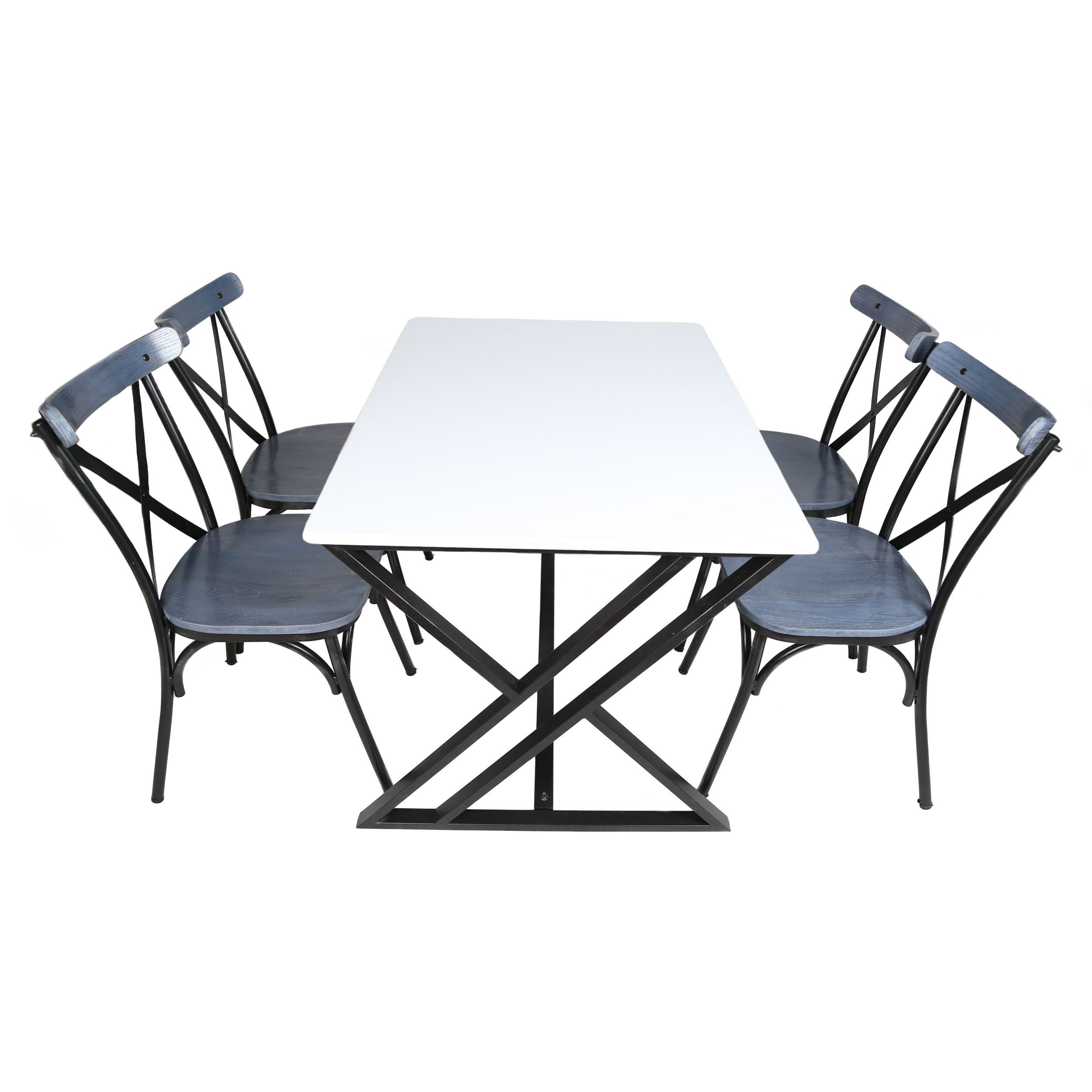 میز و صندلی ناهارخوری چهار نفره مدل تونت لهستانی پایه فلزی XS