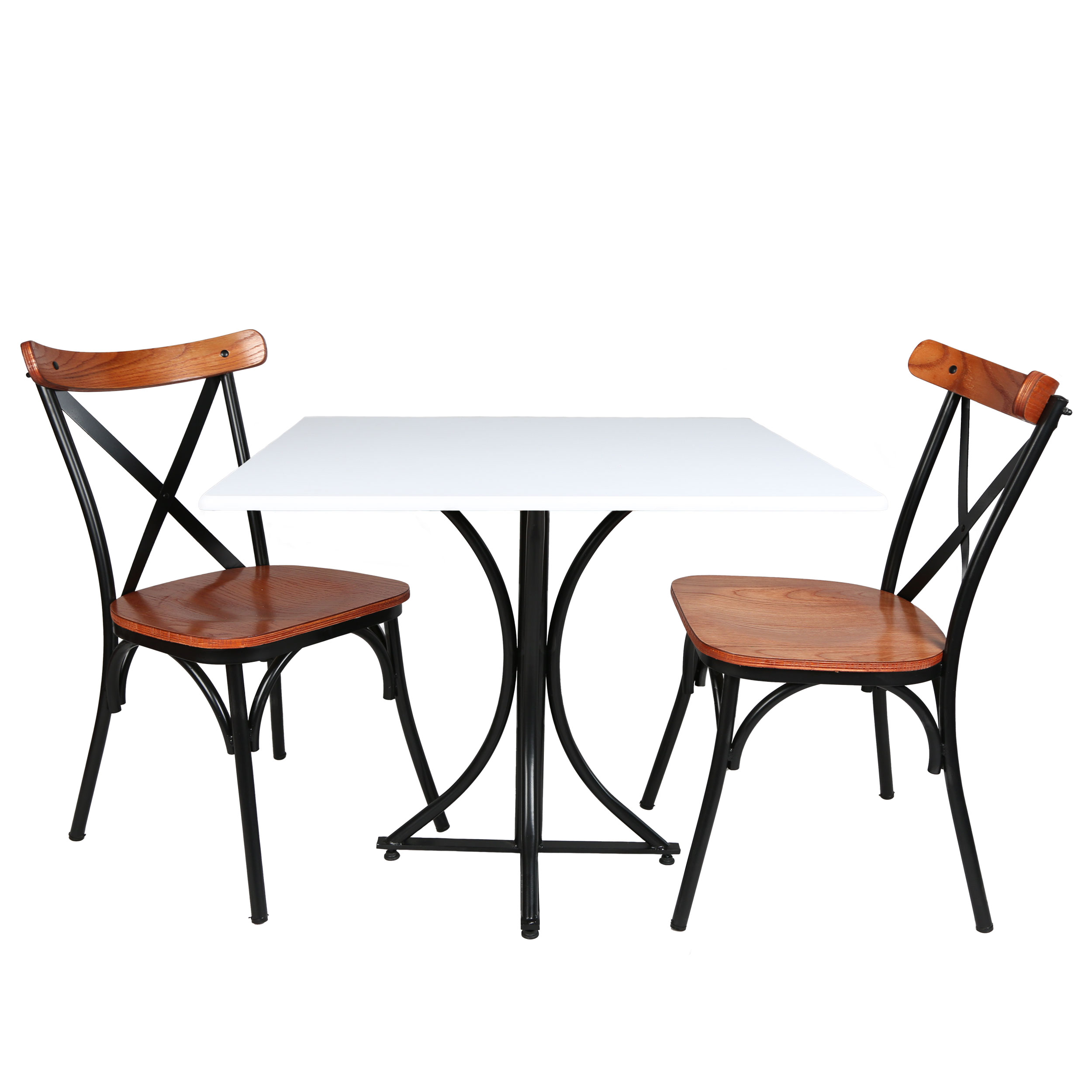 میز و صندلی ناهارخوری دو نفره مدل تونت لهستانی پایه فلزی MS