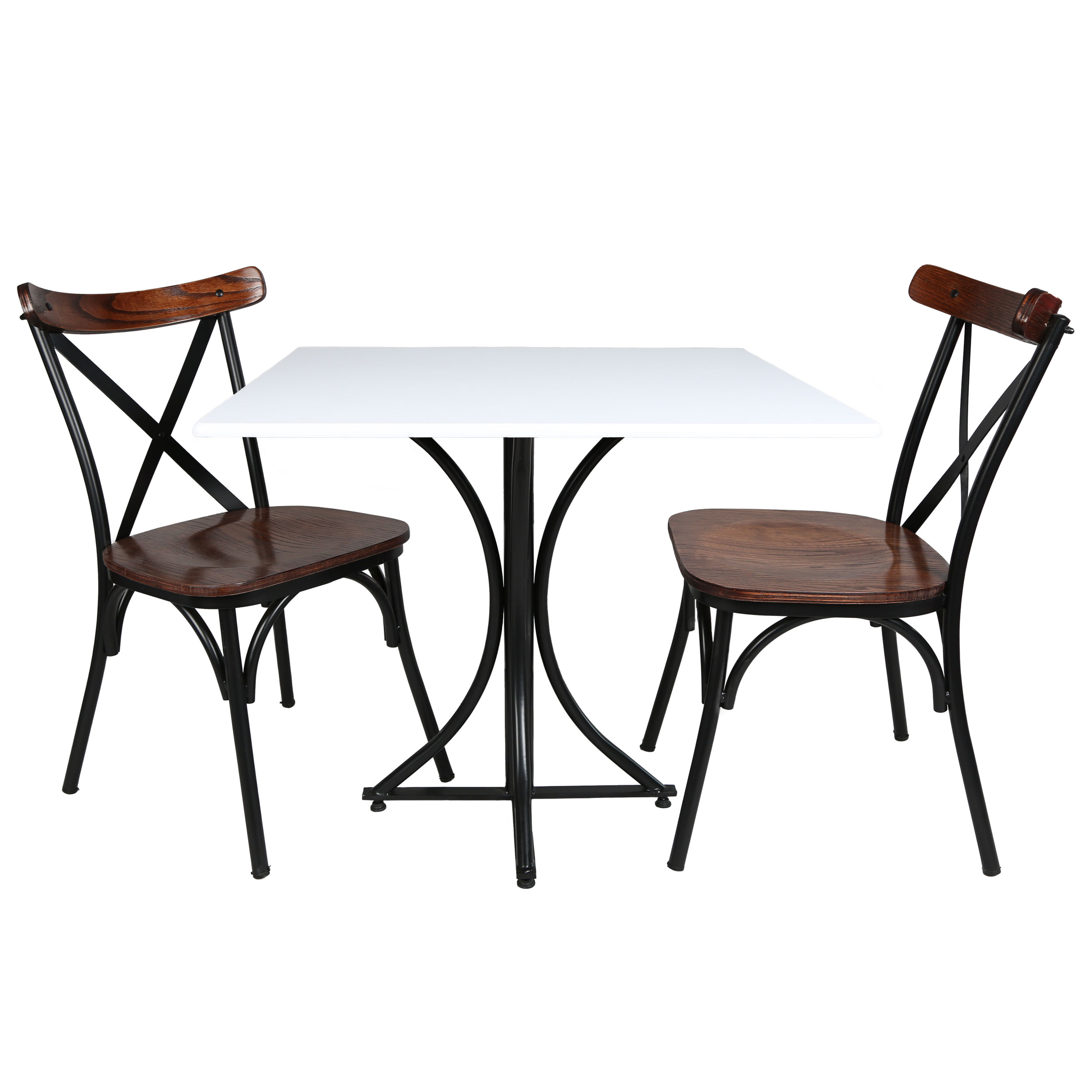 میز و صندلی ناهارخوری دو نفره مدل تونت لهستانی پایه فلزی MS
