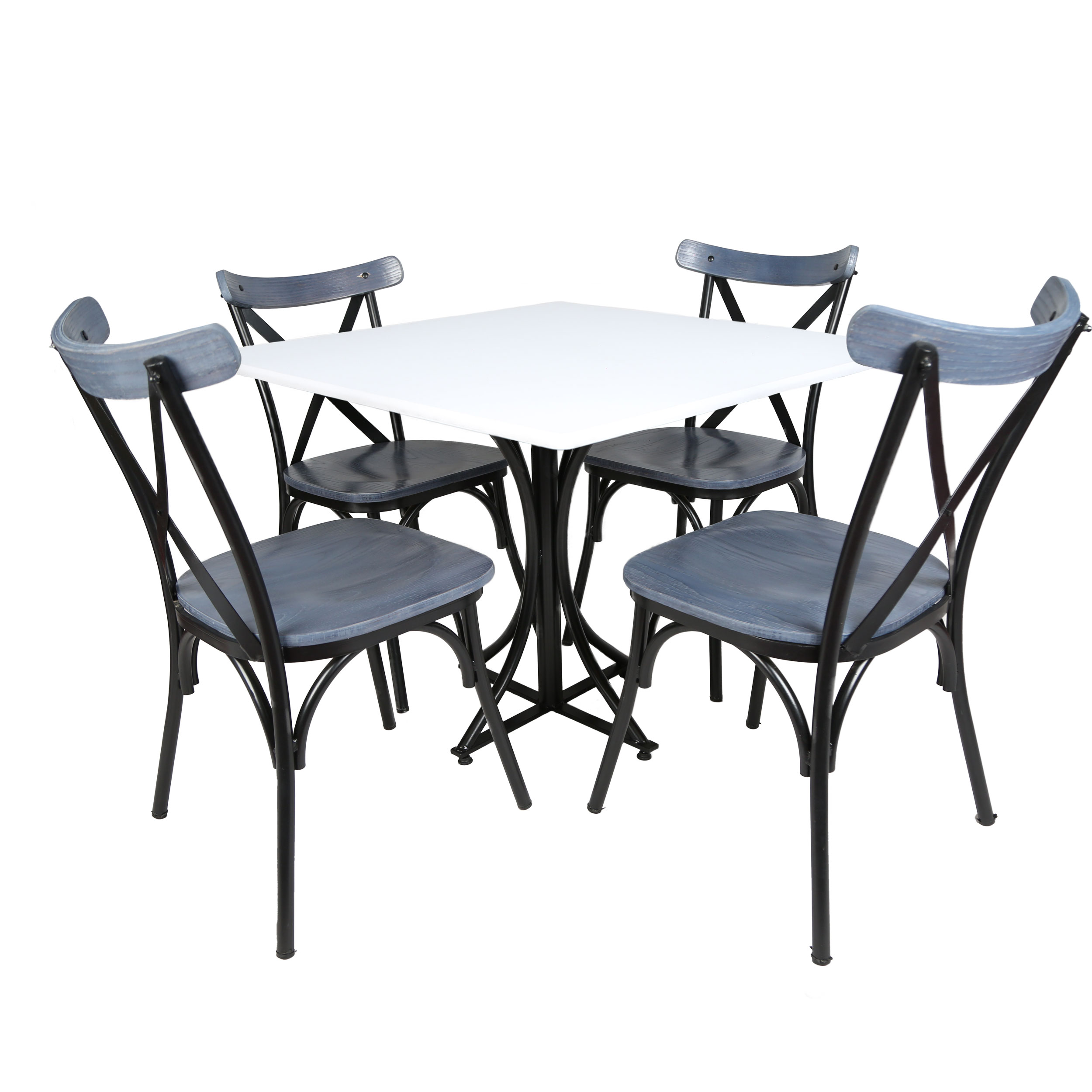 میز و صندلی ناهارخوری چهار نفره مدل تونت لهستانی پایه فلزی MS