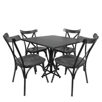 میز و صندلی ناهارخوری چهار نفره مدل تونت لهستانی پایه فلزی MM