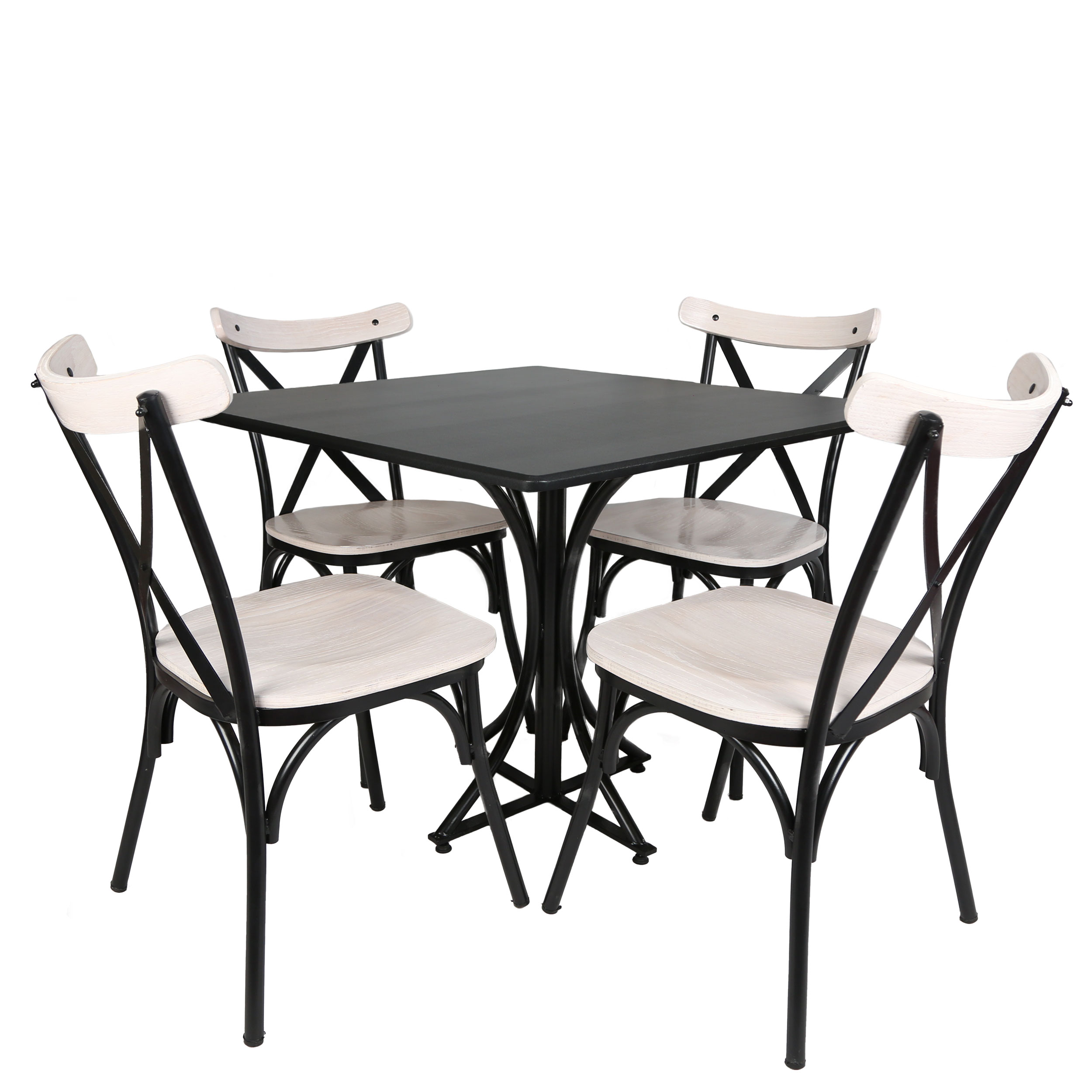میز و صندلی ناهارخوری چهار نفره مدل تونت لهستانی پایه فلزی MM