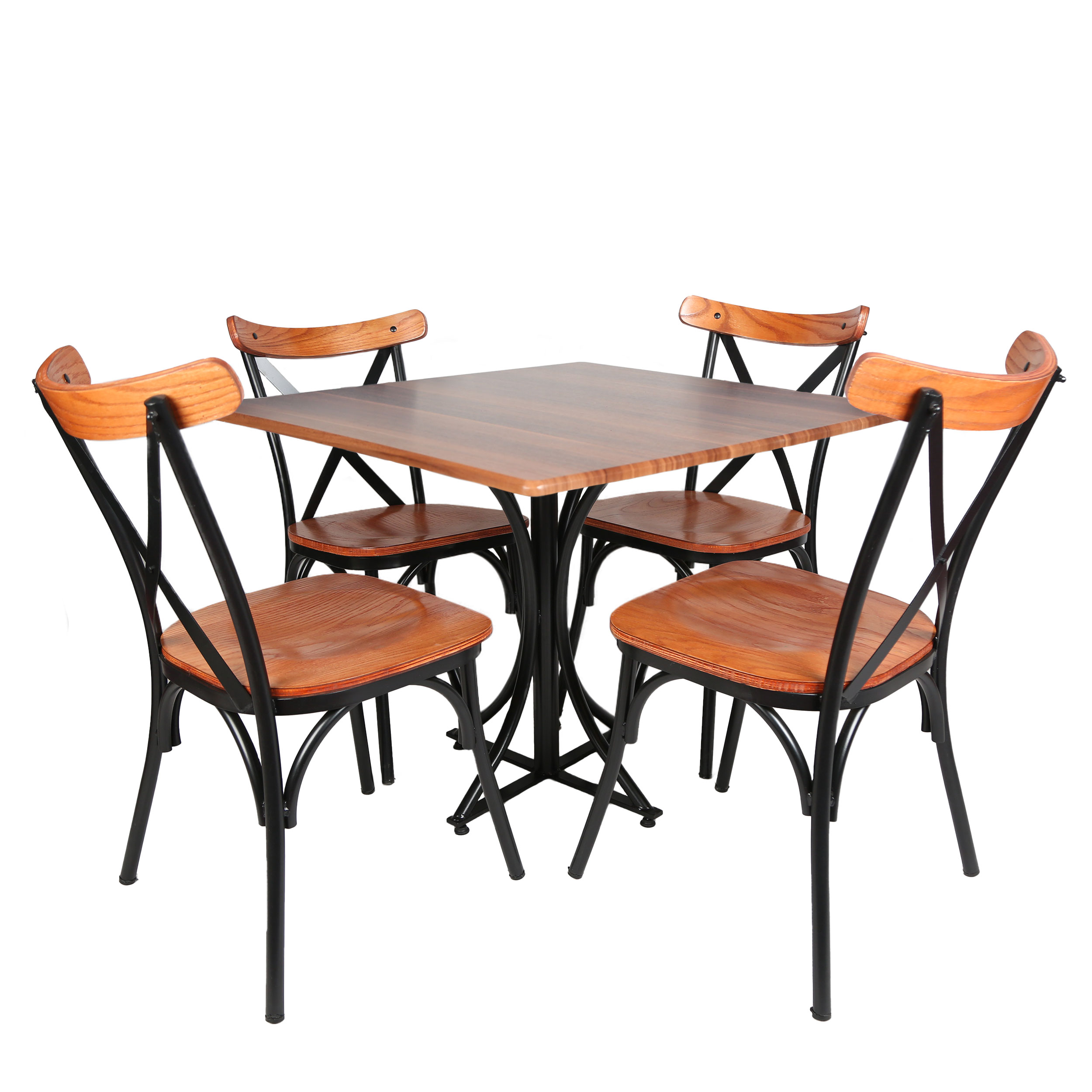 میز و صندلی ناهارخوری چهار نفره مدل تونت لهستانی پایه فلزی MWA